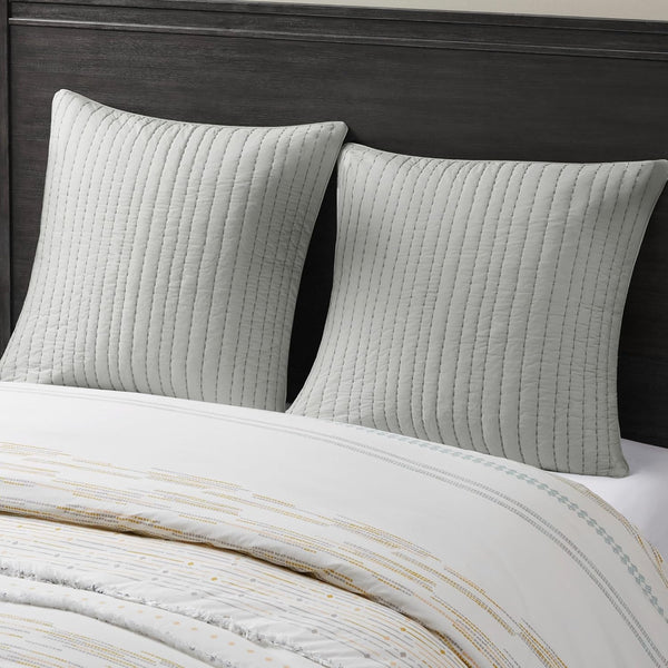 INK+IVY Euro Sham Pillow, Quilted Grey, 26"x26"