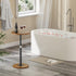 Asgolion Round Small Side Table, Adjustable-Height Drink Table, Pedestal Martini Stand, Weighted Base Cocktail Table