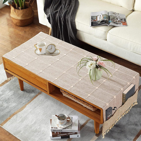 Ajerg Coffee Table Cloth, Boho Coffee Table Cover for Living Room Tablecloth Cover