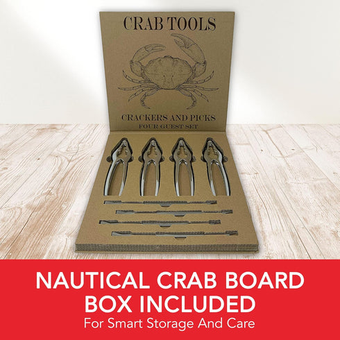 Set 4 Crab Leg Crackers and Picks, of Easy-to-Use Lobster Crackers & Stainless Steel Lobster Picks, Crab Crackers