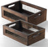Set of 2 Wooden Countertop Baskets for Kitchen, Bathroom, Pantry | Rustic Nesting Boxes, Wall Mount Upgrade