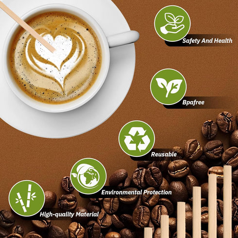Lagincig 1000PCS 5.5 Inch Coffee Stirrers - Bamboo Coffee Stir Sticks Disposable Hot Drink Beverage Stirring Swizzle