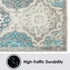 Home Dynamix Boho Andorra Transitional Damask Area Rug, Grey/Blue, 2'7"x4'7"