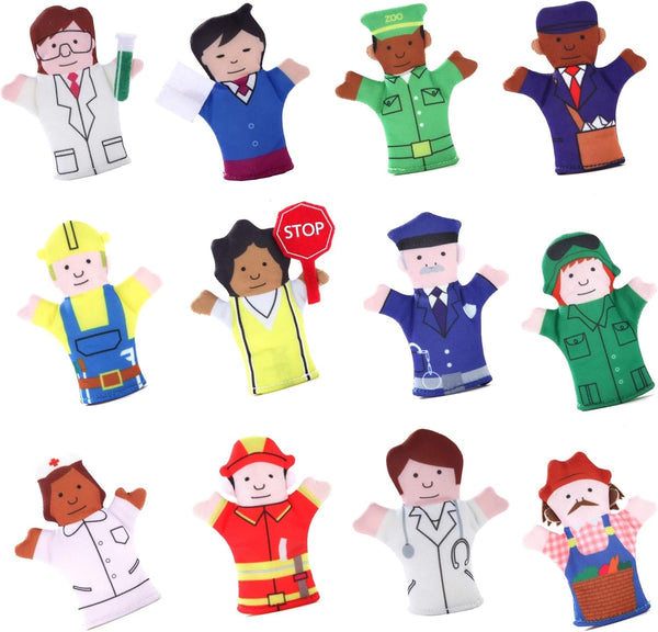 Magnet Happy Helpers People Toy Set for Fridge, Board and Refrigerator Magnets - 12 Pieces Neighborhood Characters