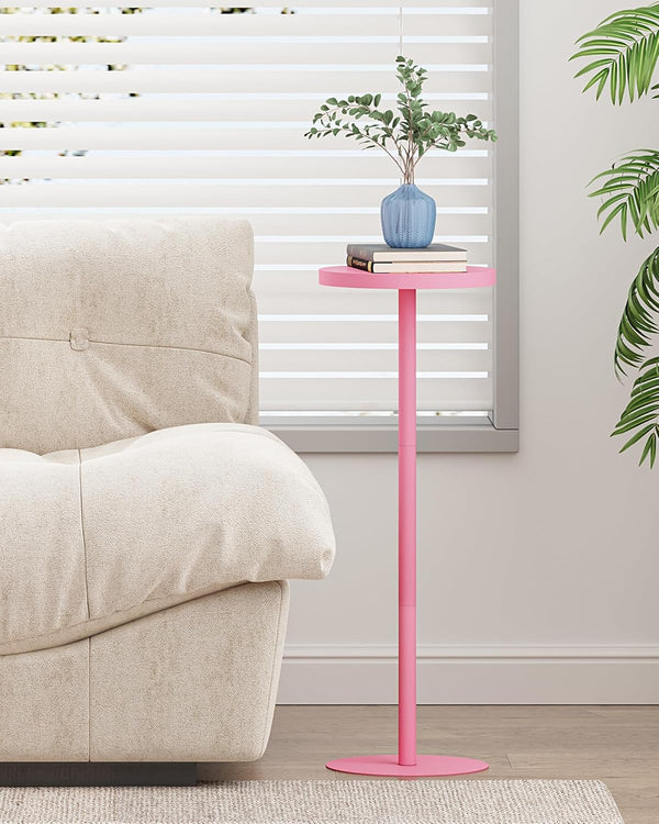 TUTOTAK Tall Round Side Table, Small End Table, Drink Table, Pedestal Side