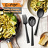 E-far 6-Piece Matte Black Serving Utensils Set, 8.7 Inch Stainless Steel Hostess Spoons and Forks