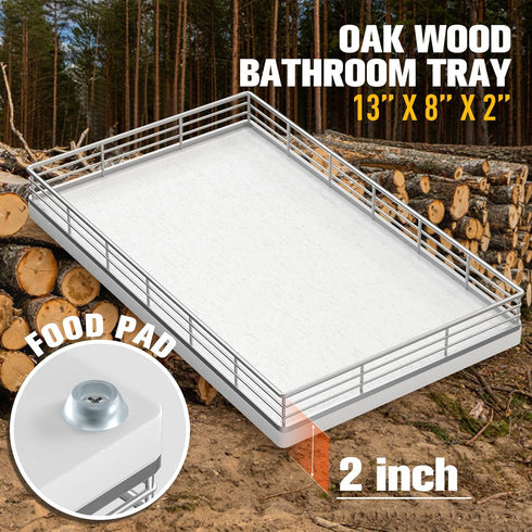 13" 8" Countertop Large Bathroom Vanity Tray x Oak Decorative Wooden Tray for Bathroom & Vanity Organizer, Wood Tray