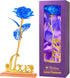 Childom Birthday Gifts for Women, Christmas Rose Gifts for Her Mom, Blue Rose with Love Stand for Wife