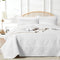 akkialla Twin Size Quilt Bedding Set,White Lightweight Microfiber Soft Bedspreads,Modern Style Geoetric