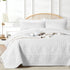 akkialla Twin Size Quilt Bedding Set,White Lightweight Microfiber Soft Bedspreads,Modern Style Geoetric