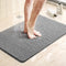 LuxStep Shower Mat - 24x16 inch Non-Slip Bath Mat with Drain, Quick Drying PVC Loofah for Tub, Shower, Bathroom (Grey)