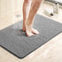 LuxStep Shower Mat - 24x16 inch Non-Slip Bath Mat with Drain, Quick Drying PVC Loofah for Tub, Shower, Bathroom (Grey)