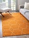 Unique Loom Trellis Frieze Collection Area Rug - Geometric Design (2' x 3' 1", Orange/Ivory)