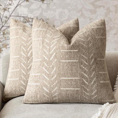 vivrudil Home Dcor Decorative Boho Accent Chenille Throw Pillow Covers Textured Neutral Cushion