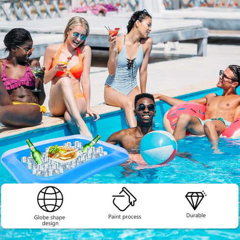 YARNOW Inflatable Cooler, 4PCS Ice Serving Bar Coolers for Parties, Transparent Buffet Server Tray for Indoor Outdoor