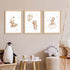 Set 3, 12x16 inch Framed Teddy Bear Wall Art Nursery Decor of Bear Sleeping on The Moon and Stars Pictures Canvas