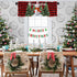 Christmas Valance for Windows, Snowman with Xmas Tree Window Toppers, 1 Panel Red Buffalo Plaid Check Treatments 54 x