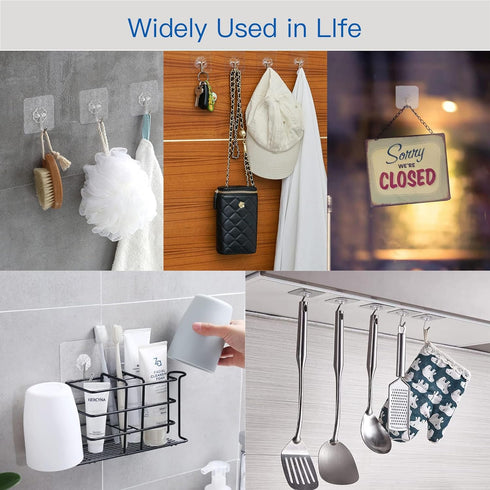 Heavy Duty Adhesive Wall Hooks for Hanging, 20 Pack, No Damage Picture Frame Hangers for Home Office