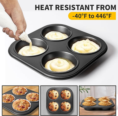 Air Fryer Muffin Pan, 2 Pack Cupcake Molds for Toaster Oven, Nonstick Baking Pan for Counter Top Oven