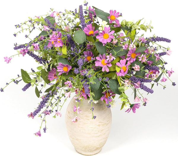 YUGALI 6 Pcs 20" Artificial Plants Daisy Flowers Branches for Vase Faux Silk