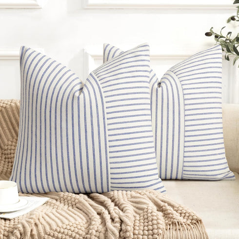 YCOLL Farmhouse Pillow Covers 22x22, Modern Accent Square Throw Pillow Covers Set