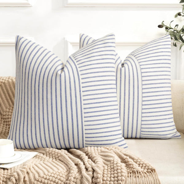 YCOLL Farmhouse Pillow Covers 22x22, Modern Accent Square Throw Pillow Covers Set