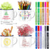 32 Hoolerry Pieces Painted Mug Decorating Kit DIY Coffee Mug Painting Kit Graduation Personalized Cup You Can Decorate
