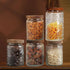 LYXFZQ 34 OZ Counter Vintage Glass Jar with Lid, Airtight Food Storage Canisters with Bamboo for Kitchen Pantry, Ideal