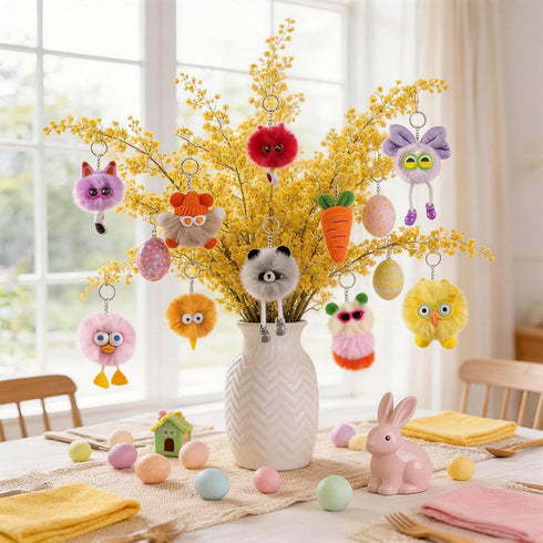 36 Kids Keychains, Pcs Cute Plush Toy Keychains for Boys Girls Birthday Valentine's Day Thanksgiving Christmas Gifts