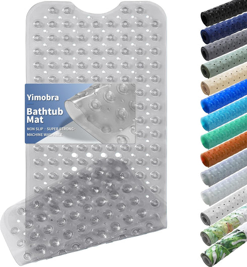 Yimobra Non Slip Bathtub Mat 40"x16", Super Strong Suction Cups, Extra Long