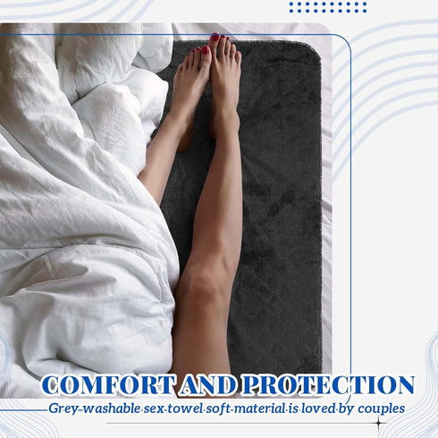 Comfort(Black,54 34 Inch) SmoothNovelty Couples Waterproof Mat Lover Reusable Stainproof Blanket Quiet Easy Use Towel