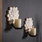 Farmhouse Candle Sconces Set of Two, Handcarved Wall Candle Holders Decorative, Flower