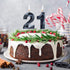 Nuanchu 21st & 12th Number Birthday Candles, 3D Diamond Shape Numeral Candles for Happy Birthday Cake Topper (Black)