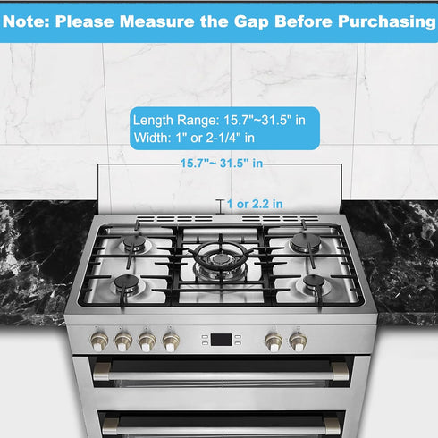 15.7" - 30" Stove Gap Filler, Slide-in Range Rear Filler Kit, Stainless Steel Backsplash for Stove, Range Gap Filler,