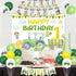 TWO WILD 1st Tractor Birthday Decorations for Boy Green Tractor Banner Backdrop High Chair Banner Cake Toppers Tractor