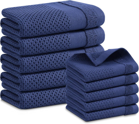 Homaxy Kitchen Towels and Dishcloths Set, 12 x 12 and 13 x