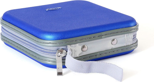 CD Storage Case for PS3 Games, Sturdy DVD Holder with 40 Inner CD Sleeves, Great Space Saver for DVD Shelf (Blue)