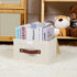 ANMINY Storage Bin with Lid, Decorative Foldable Lidded Cotton Linen Fabric Home Organizer - Beige, Small Size