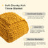 50"x60" Bunnikins & Clover Mustard Yellow Throw Blanket for Couch, Chunky Knit Gold Blanket Throw with Chenille Yarn