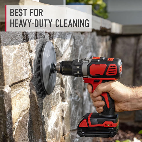 Hoover 6" Hard Bristle Cleaning Brush for Heavy-Duty Whole-Home Cleaning, Compatible with Drill and ONEPWR Cordless