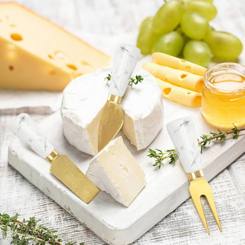 Charcuterie Board Accessories, 6 Pieces Cheese Knife Set, Marble Handle Butter Knives for Charcuterie Board Accessories