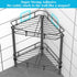 HuggieGems 2 Tier Floor Standing Corner Shower Caddy Organizer Shelf with Hooks, Bathroom Shelves Stand Rack, Matt