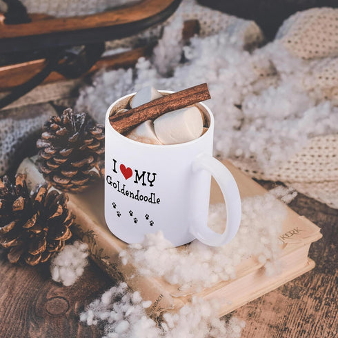 3dRose mug_183658_1 "I Love My Golden Doodle" Ceramic Mug, 11 oz
