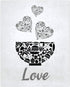 Black Grey White Mosaic Vintage Kitchen Wall Art, Eat Drink Love Wine Coffee Hearts Prints for Rustic Home