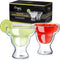 Dragon Glassware Set of 2 Margarita Glasses - 12 oz Clear Double Wall Stemless Insulated Barware for Hot or Cold