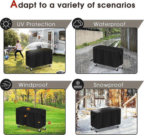 550 lbs 2 36"Lx18"Wx29"H, Outdoor Cart Cover for ELAFROS Tier Plastic Utility Cart, Waterproof Service Cart Covers
