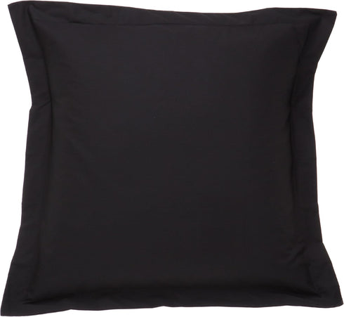 FRESH IDEAS Poplin Tailored Pillow Sham, Euro, Black