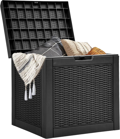 YITAHOME 32 Gallon Outdoor Storage Box, Water Resistant Resin Deck Box, Indoor