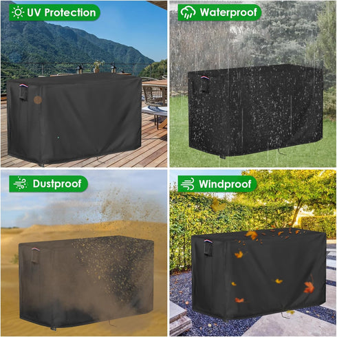 PC3404S Cart,Black-46''L 25''W 39''H Outdoor Grill Table Cover for Royal Gourmet Rolling Dining Table, Waterproof Cart