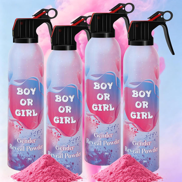 Large Gender Reveal Smoke Bombs 4 Packs, Pink Biodegradable Powder Spray for